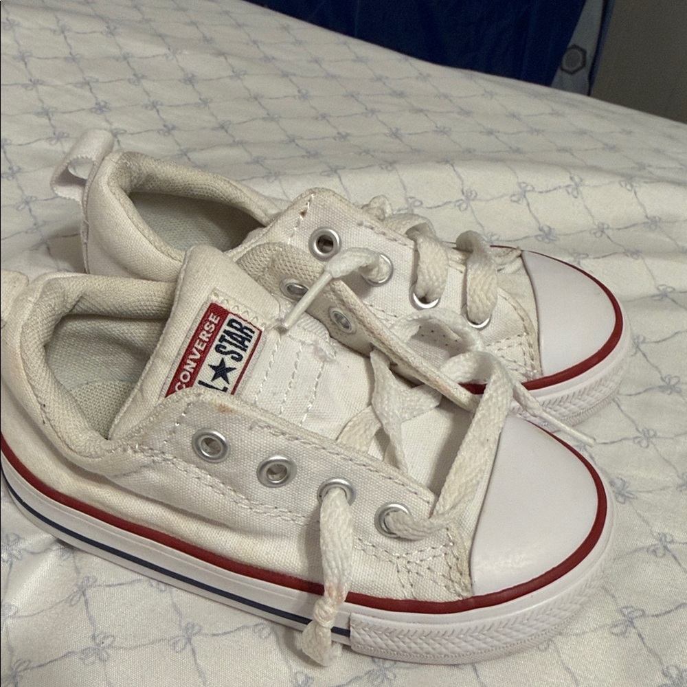 Converse Kids White and Red Sneakers